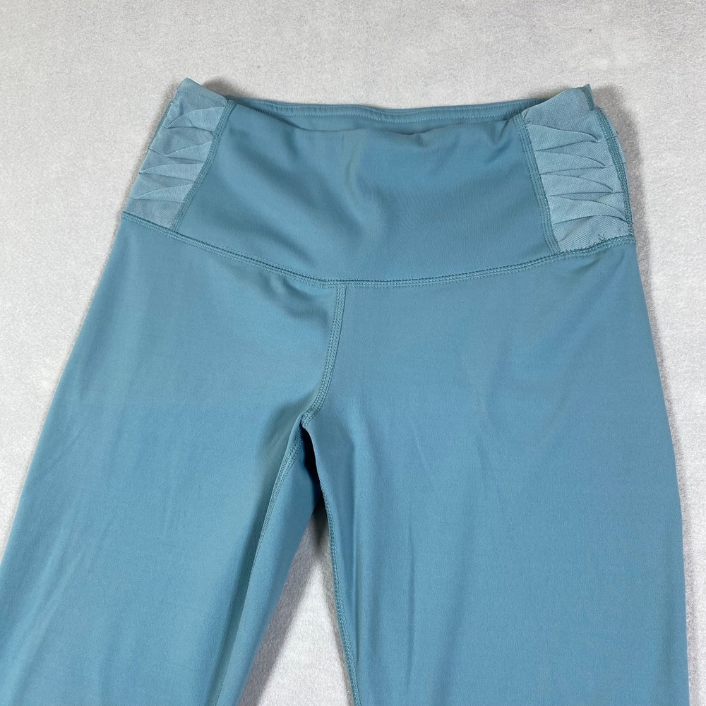 Yogalicious Lux High Rise Mesh Detail Teal Leggings Womens Size S Full Length